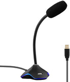 XIAOKOA PC Mikrofon USB Microphone Plug and Play ,Computer Mikrofon für Windows 7/8/10 und Desktop Mikrofon mit LED Licht Gaming Microphone Gelten PS4 und Mac, Discord,YouTube,Skype,Podcast