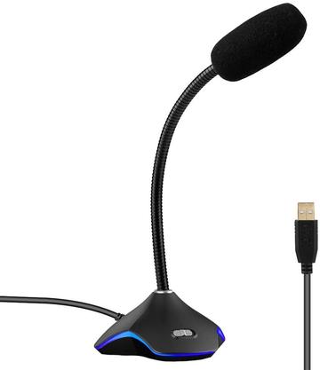 XIAOKOA PC Mikrofon USB Microphone Plug and Play ,Computer Mikrofon für Windows 7/8/10 und Desktop Mikrofon mit LED Licht Gaming Microphone Gelten PS4 und Mac, Discord,YouTube,Skype,Podcast