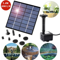 1.4W Solar Water Pump DC Submersible Water Pump For Outdoor Garden Fountain Fish Tank Pond Brushless Solar Pump