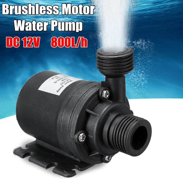 DC 12V 24V 5M 800L/H Portable Mini Brushless Motor Ultra-quiet Submersible Water Pump for Cooling System Fountains Heater